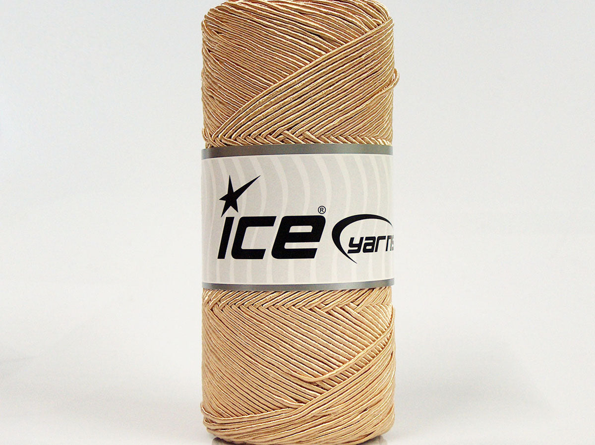 Lot of 2 x 200gr Skeins Ice Yarns SHINY COTTON (30% Cotton) Yarn Dark Cream