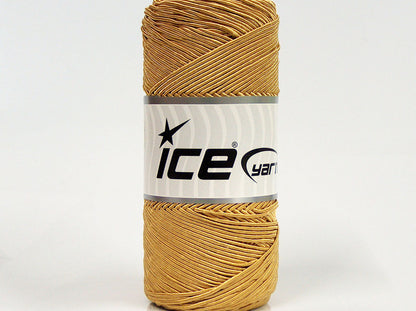 Lot of 2 x 200gr Skeins Ice Yarns SHINY COTTON (30% Cotton) Yarn Gold