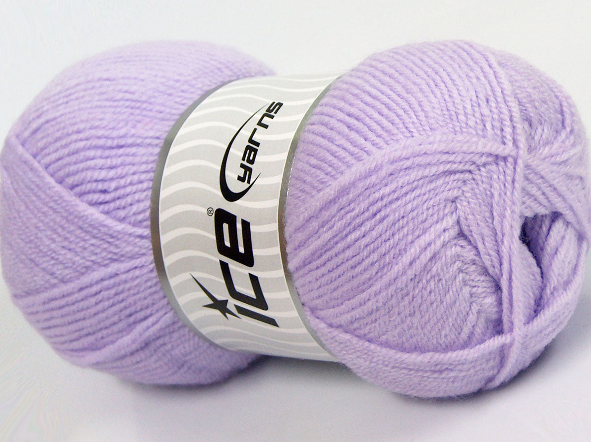 Lot of 4 x 100gr Skeins Ice Yarns SALE PLAIN Hand Knitting Yarn Light Lilac