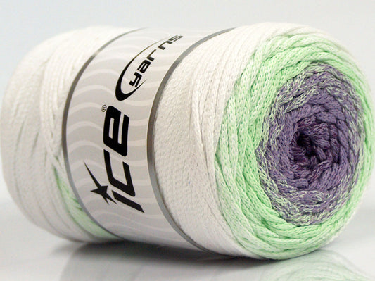 250 gr ICE YARNS MACRAME COTTON MAGIC (100% Cotton) Yarn White Mint Green Lavender Purple