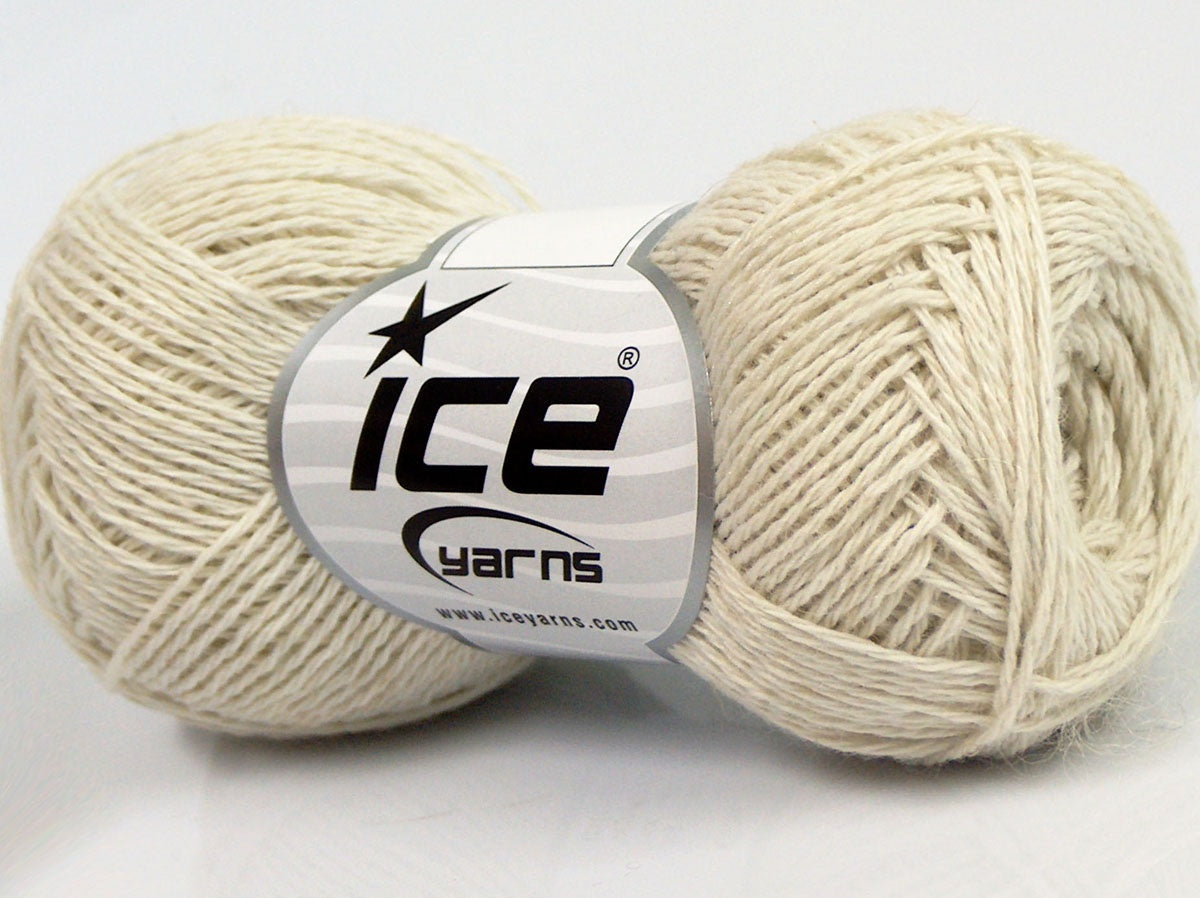 Lot of 8 Skeins Ice Yarns SALE WINTER (40% Wool) Hand Knitting Yarn Cream