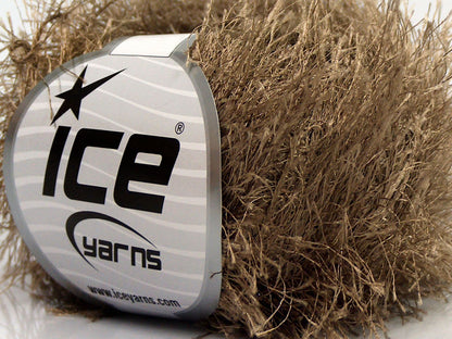 Lot of 8 Skeins Ice Yarns SALE EYELASH Hand Knitting Yarn Camel