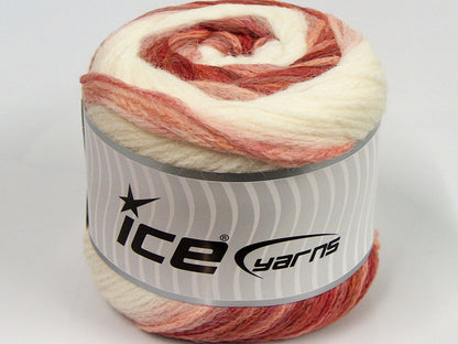 Lot of 2 x 200gr Skeins Ice Yarns CAKES CHAIN Yarn Cream Copper Shades