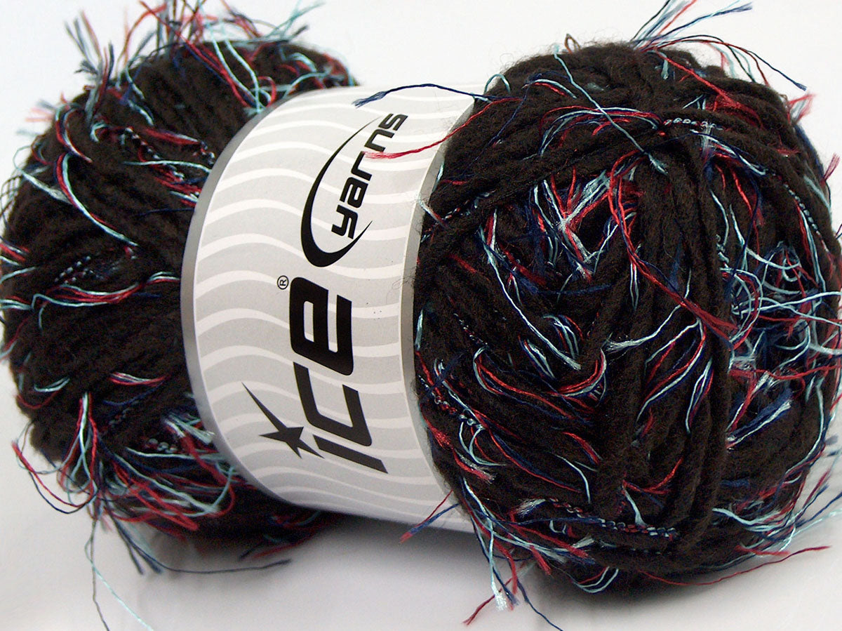 Lot of 4 x 100gr Skeins Ice Yarns SALE WINTER (30% Wool) Yarn Dark Brown Turquoise Burgundy