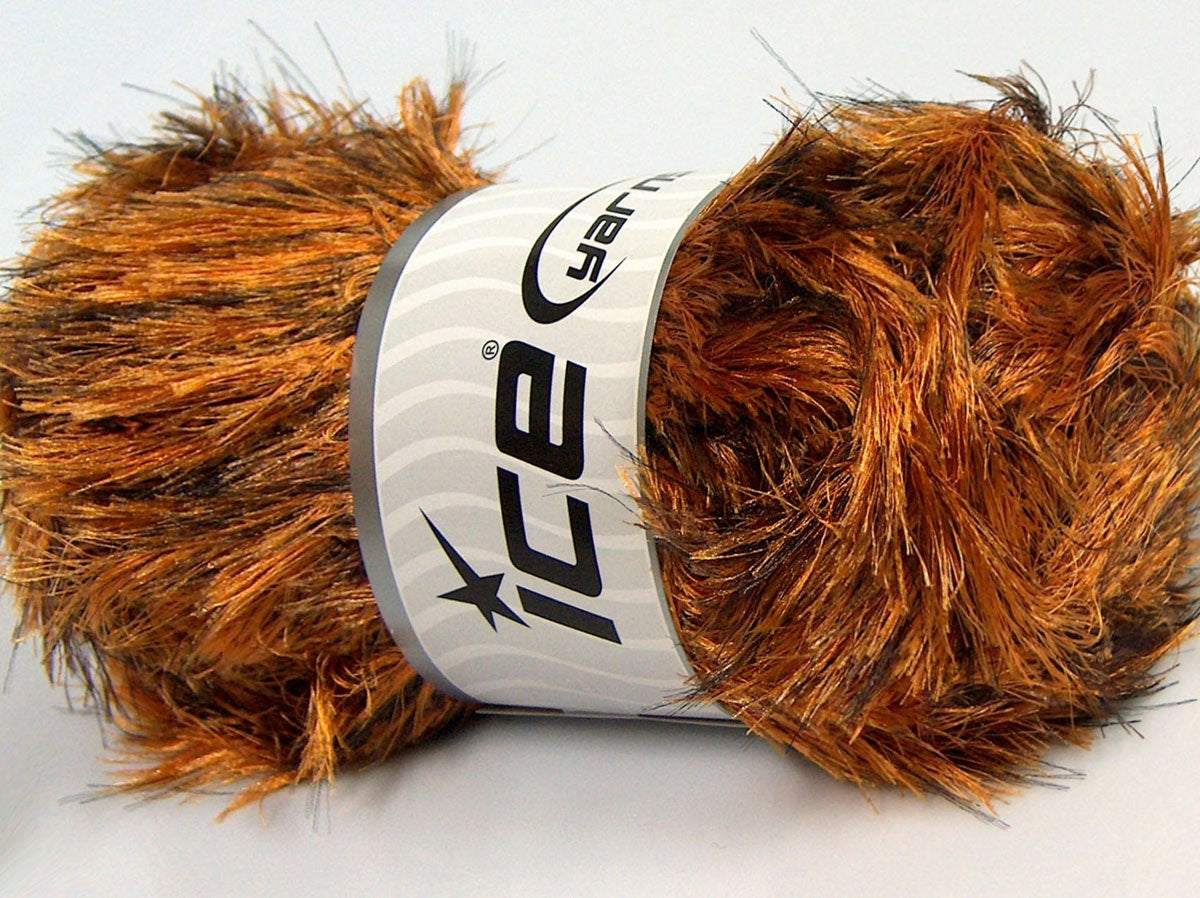 Lot of 4 x 100gr Skeins Ice Yarns PUFFY SOFT Yarn Camel Shades Gold