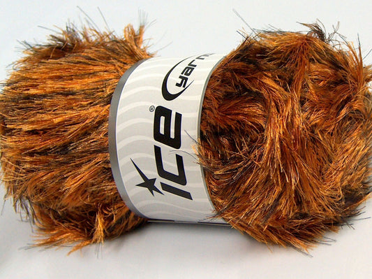 Lot of 4 x 100gr Skeins Ice Yarns PUFFY SOFT Yarn Camel Shades Gold