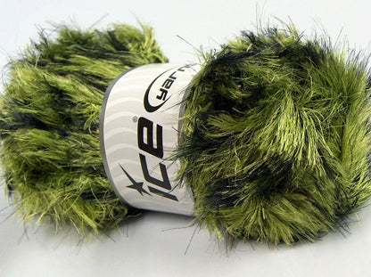 Lot of 4 x 100gr Skeins Ice Yarns PUFFY SOFT Yarn Green Dark Navy