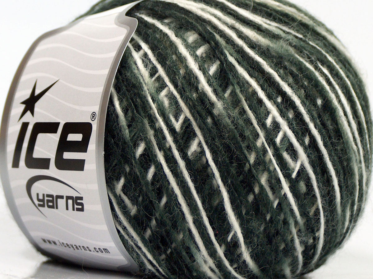 Lot of 8 Skeins Ice Yarns SALE SELF-STRIPING (30% Wool) Yarn Black Grey White