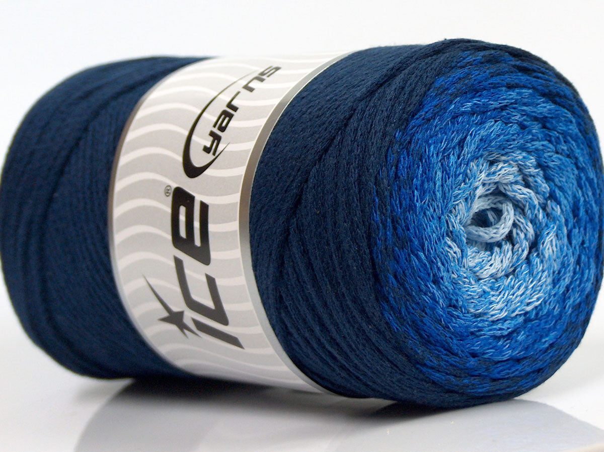 250 gr ICE YARNS MACRAME COTTON MAGIC (100% Cotton) Yarn Navy Blue Shades