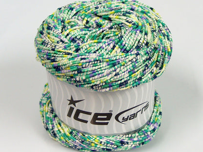 Lot of 2 x 150gr Skeins Ice Yarns SALE CAKES YARN (13% Wool) Yarn Green Lilac Cream