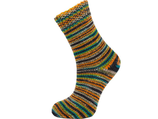 Lot of 2 x 100gr Skeins Ice Yarns HAND DYED SOCK MERINO (75% Superwash Merino Wool) Yarn Gold Green Shades Turquoise Beige