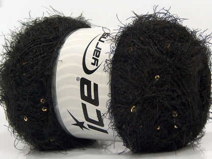 Lot of 4 x 100gr Skeins Ice Yarns SALE EYELASH Hand Knitting Yarn Black