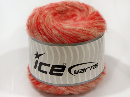 Lot of 2 x 150gr Skeins Ice Yarns SALE CAKES YARN (2% Elastan) Yarn Red Dark Beige