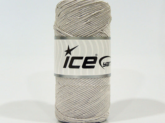 Lot of 2 x 200gr Skeins Ice Yarns SHINY COTTON (30% Cotton) Yarn Beige