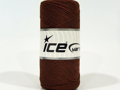 Lot of 2 x 200gr Skeins Ice Yarns SHINY COTTON (30% Cotton) Yarn Brown