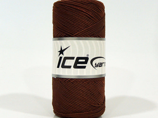 Lot of 2 x 200gr Skeins Ice Yarns SHINY COTTON (30% Cotton) Yarn Brown