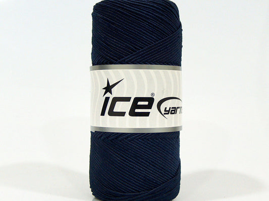 Lot of 2 x 200gr Skeins Ice Yarns SHINY COTTON (30% Cotton) Yarn Navy