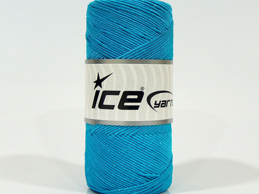 Lot of 2 x 200gr Skeins Ice Yarns SHINY COTTON (30% Cotton) Yarn Turquoise