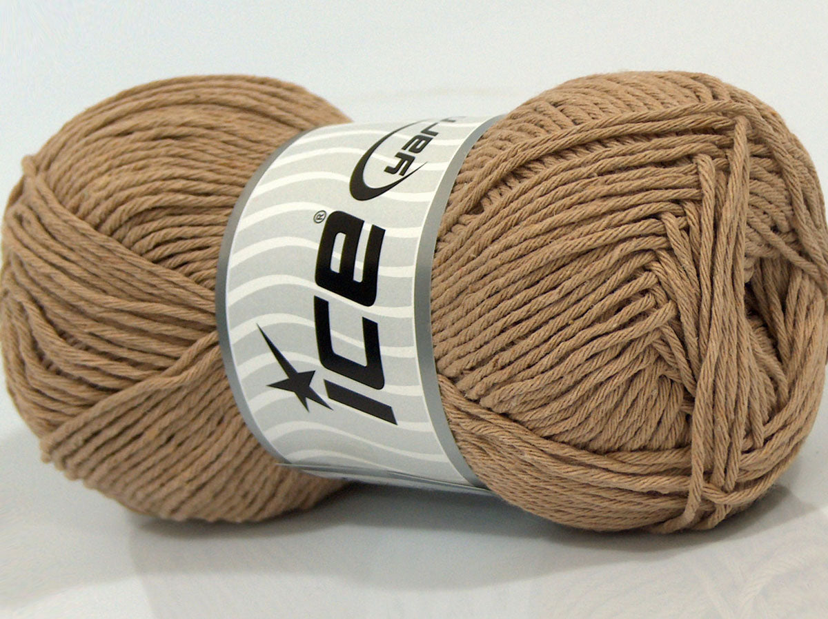 Lot of 4 x 100gr Skeins Ice Yarns NATURAL COTTON WORSTED (100% Cotton) Yarn Cafe Latte