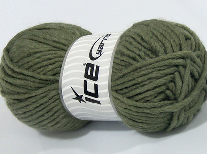Lot of 4 x 100gr Skeins Ice Yarns LONDRINA (10% Wool) Yarn Light Khaki