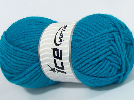 Lot of 4 x 100gr Skeins Ice Yarns LONDRINA (10% Wool) Yarn Turquoise