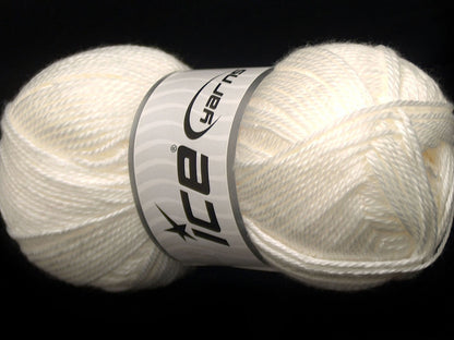 Lot of 4 x 100gr Skeins Ice Yarns DORA Hand Knitting Yarn White