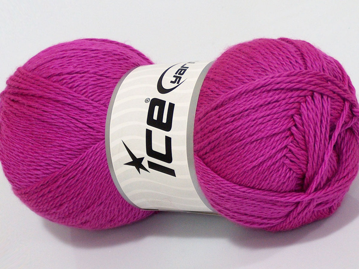 Lot of 4 x 100gr Skeins Ice Yarns DORA Hand Knitting Yarn Fuchsia