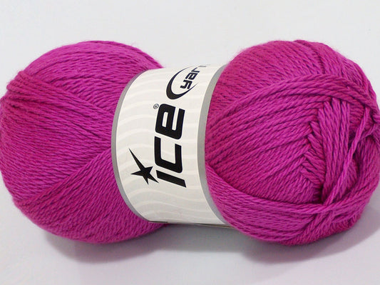 Lot of 4 x 100gr Skeins Ice Yarns DORA Hand Knitting Yarn Fuchsia