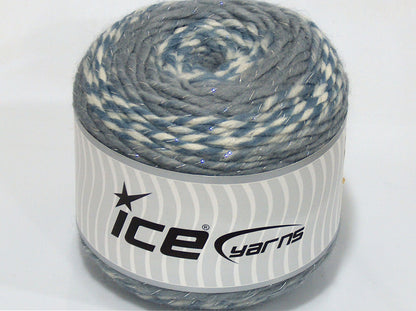 Lot of 2 x 220gr Skeins Ice Yarns SALE CAKES YARN (90% Wool) Yarn Grey Jeans Blue White