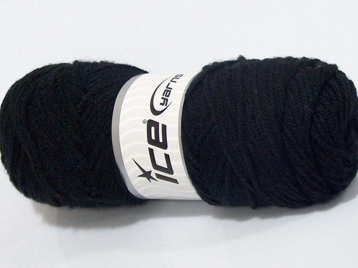 Lot of 4 x 100gr Skeins Ice Yarns SALE PLAIN Hand Knitting Yarn Black