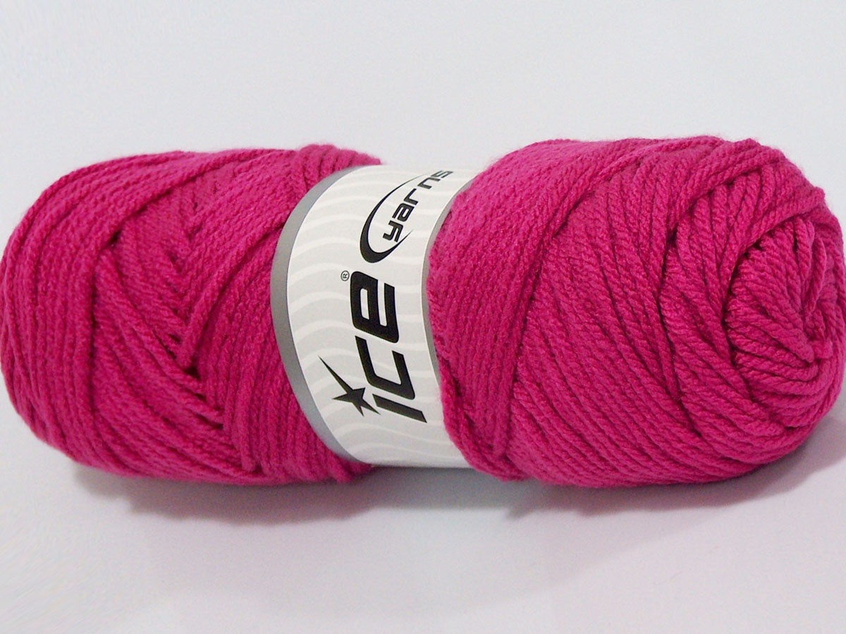 Lot of 4 x 100gr Skeins Ice Yarns SALE PLAIN Hand Knitting Yarn Fuchsia