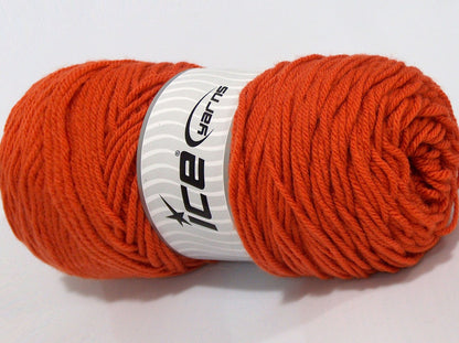 Lot of 4 x 100gr Skeins Ice Yarns SALE PLAIN Hand Knitting Yarn Orange