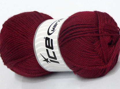 Lot of 4 x 100gr Skeins Ice Yarns DORA Hand Knitting Yarn Dark Burgundy
