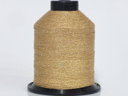 Lot of 2 x 90gr Skeins Ice Yarns METALLIC THREAD CONE Light Gold