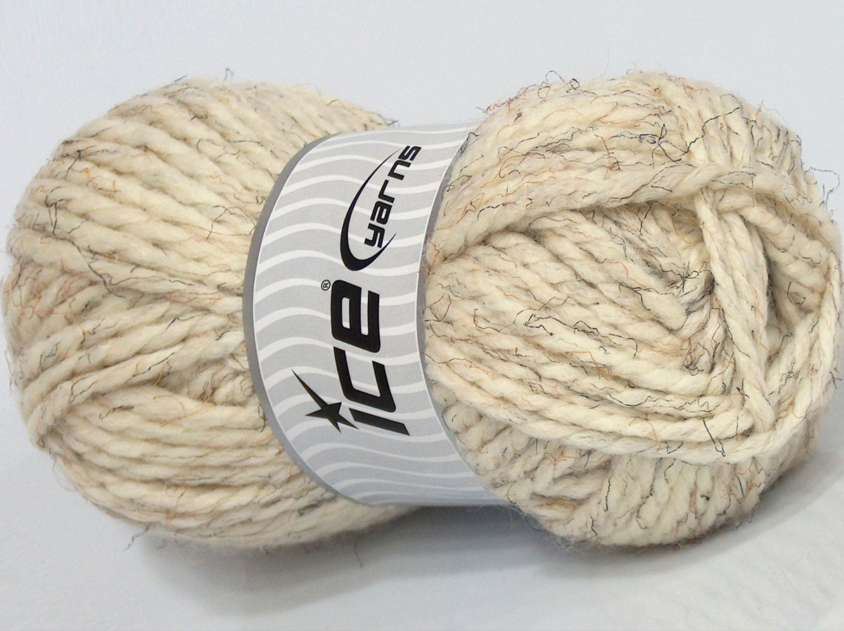 Lot of 2 x 160gr Skeins Ice Yarns SALE WINTER (25% Wool) Yarn Cream
