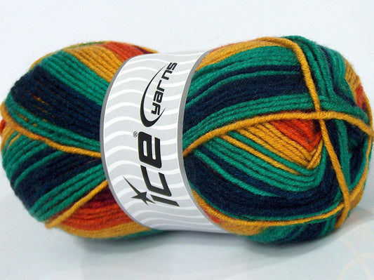 Lot of 4 x 100gr Skeins Ice Yarns NICE BABY Yarn Orange Gold Burgundy Green