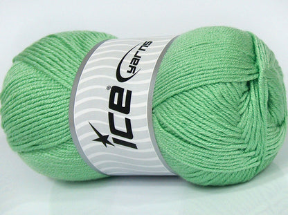 Lot of 4 x 100gr Skeins Ice Yarns ANTIPILLING BABY Yarn Mint Green