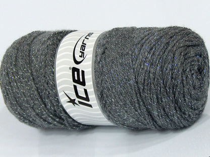 Lot of 2 x 200gr Skeins Ice Yarns SALE SAVER METALLIC Hand Knitting Yarn Grey