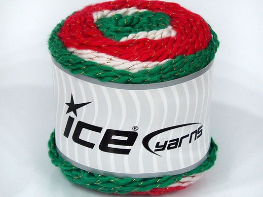 Lot of 4 x 100gr Skeins Ice Yarns SALE CAKES YARN Yarn Red Green White