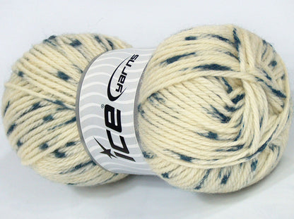 Lot of 4 x 100gr Skeins Ice Yarns SALE SOCK YARN (75% Superwash Wool) Yarn Cream Dark Green