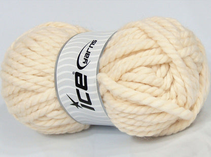 Lot of 3 x 135gr Skeins Ice Yarns SALE WINTER (30% Wool) Yarn Cream