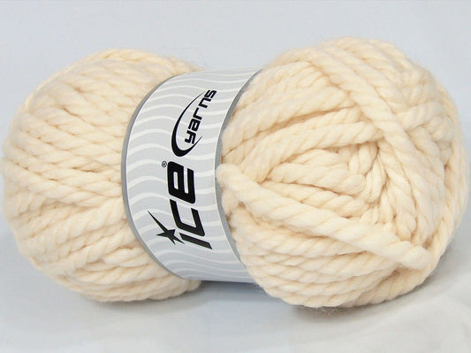 Lot of 3 x 135gr Skeins Ice Yarns SALE WINTER (30% Wool) Yarn Cream