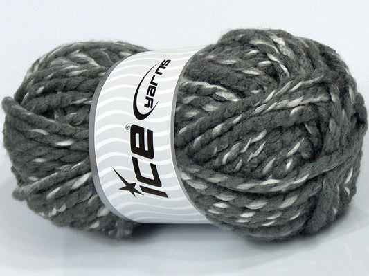 Lot of 4 x 100gr Skeins Ice Yarns SALE SELF-STRIPING (10% Wool) Yarn Grey White