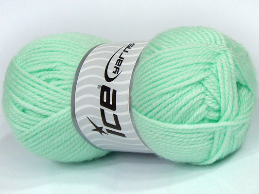 Lot of 4 x 100gr Skeins Ice Yarns SALE PLAIN Hand Knitting Yarn Mint Green