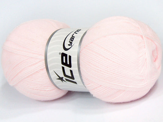 Lot of 4 x 90gr Skeins Ice Yarns SALE PLAIN Hand Knitting Yarn Light Pink