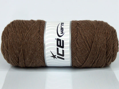 Lot of 4 x 100gr Skeins Ice Yarns SALE PLAIN Hand Knitting Yarn Brown
