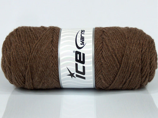 Lot of 4 x 100gr Skeins Ice Yarns SALE PLAIN Hand Knitting Yarn Brown
