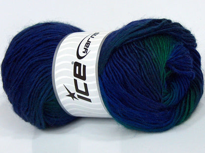 Lot of 4 x 100gr Skeins Ice Yarns SALE SELF-STRIPING Yarn Purple Green Turquoise