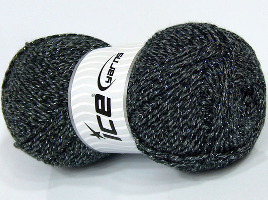 Lot of 4 x 105gr Skeins Ice Yarns SALE METALLIC Hand Knitting Yarn Grey Shades