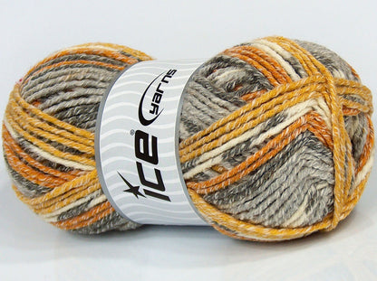 Lot of 4 x 100gr Skeins Ice Yarns MISC SALE (20% Wool 30% Viscose) Yarn Grey Shades Gold Shades